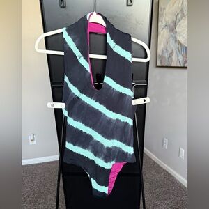 Martha Rey Striped One-Piece Swimsuit